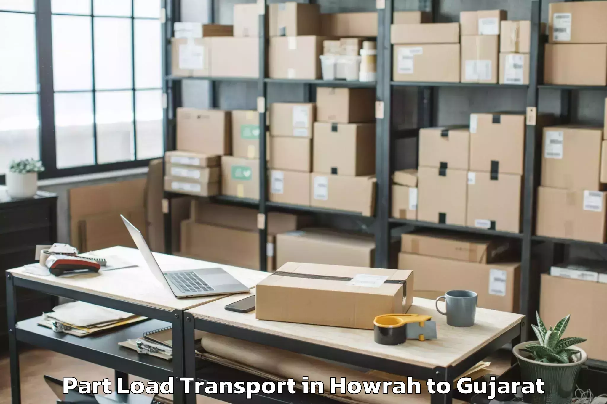 Book Your Howrah to Ambaji Part Load Transport Today